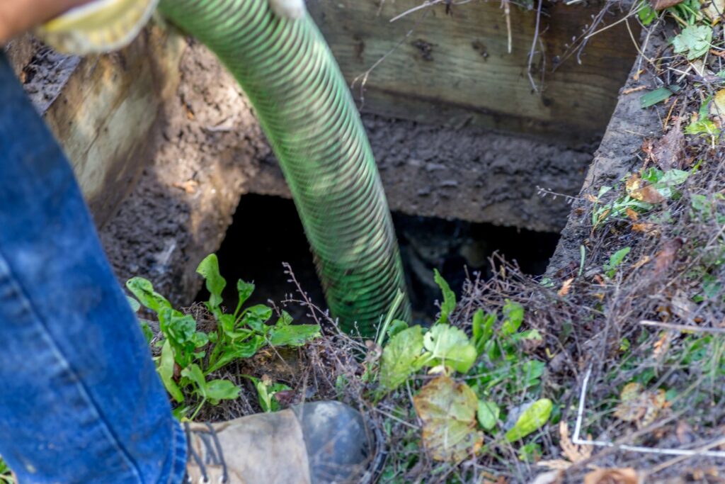 Residential property sewer clogged drain cleaning
