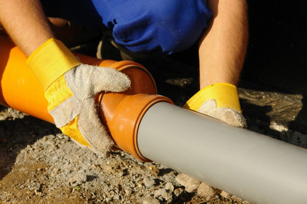 Commercial property drain cleaning from clogged pipe.